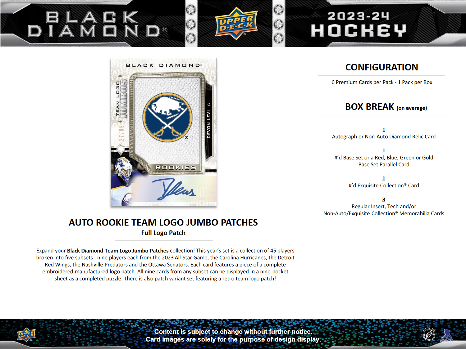 2023-24 Upper Deck Black Diamond Hockey Hobby 5 Box Case