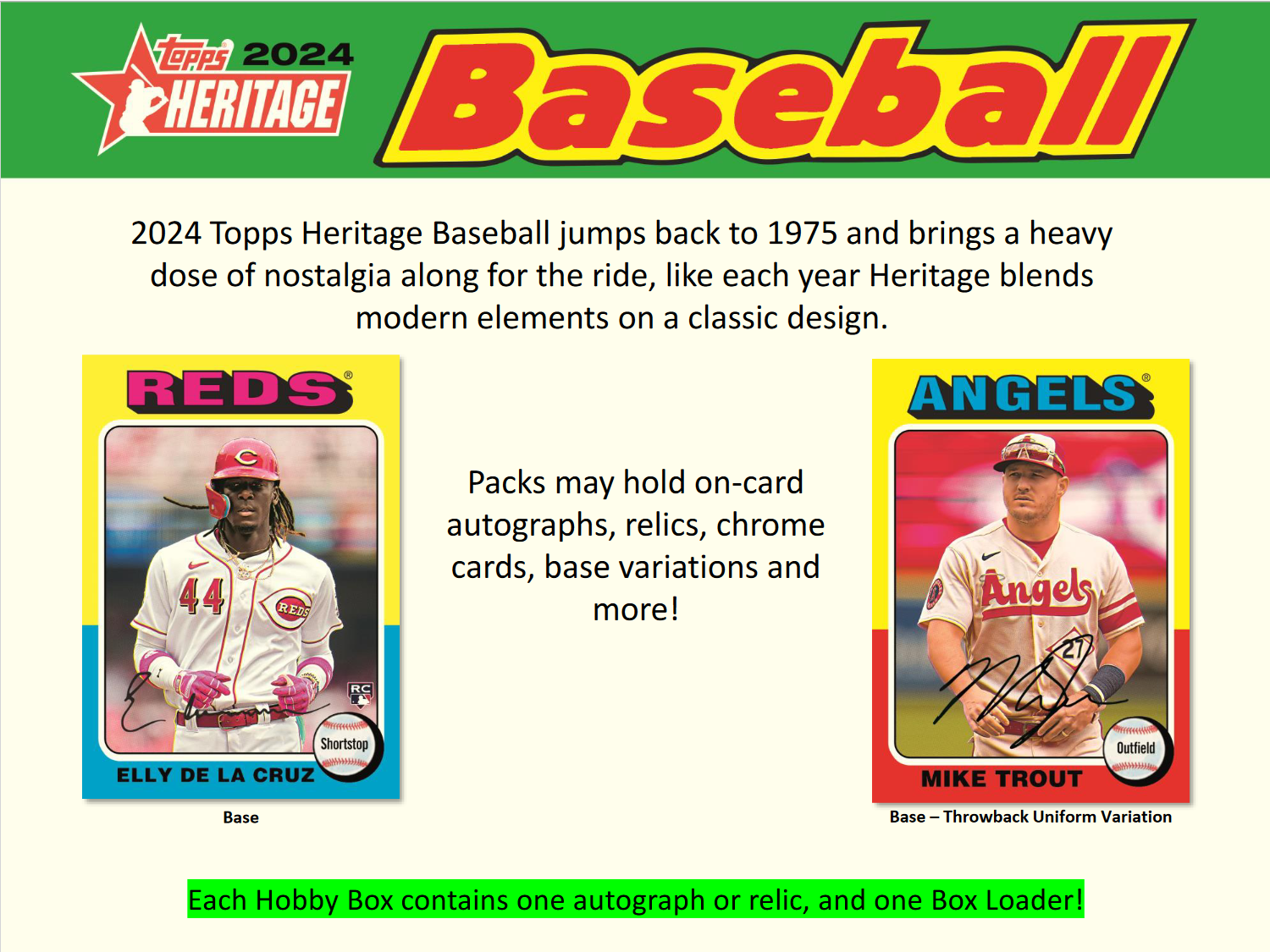 2024 Topps Heritage Baseball Hobby Box w/ 2024 NSCC Exclusive Silver Pack